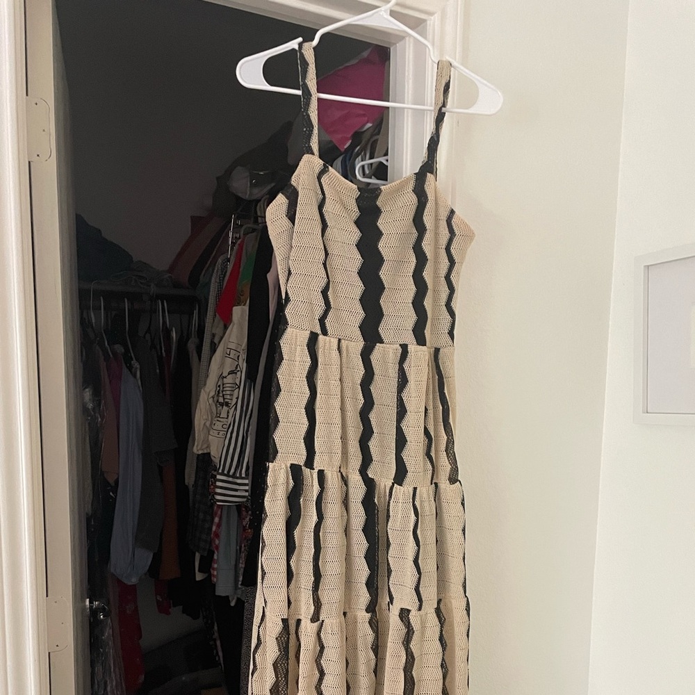 Zara Striped texture weave dress